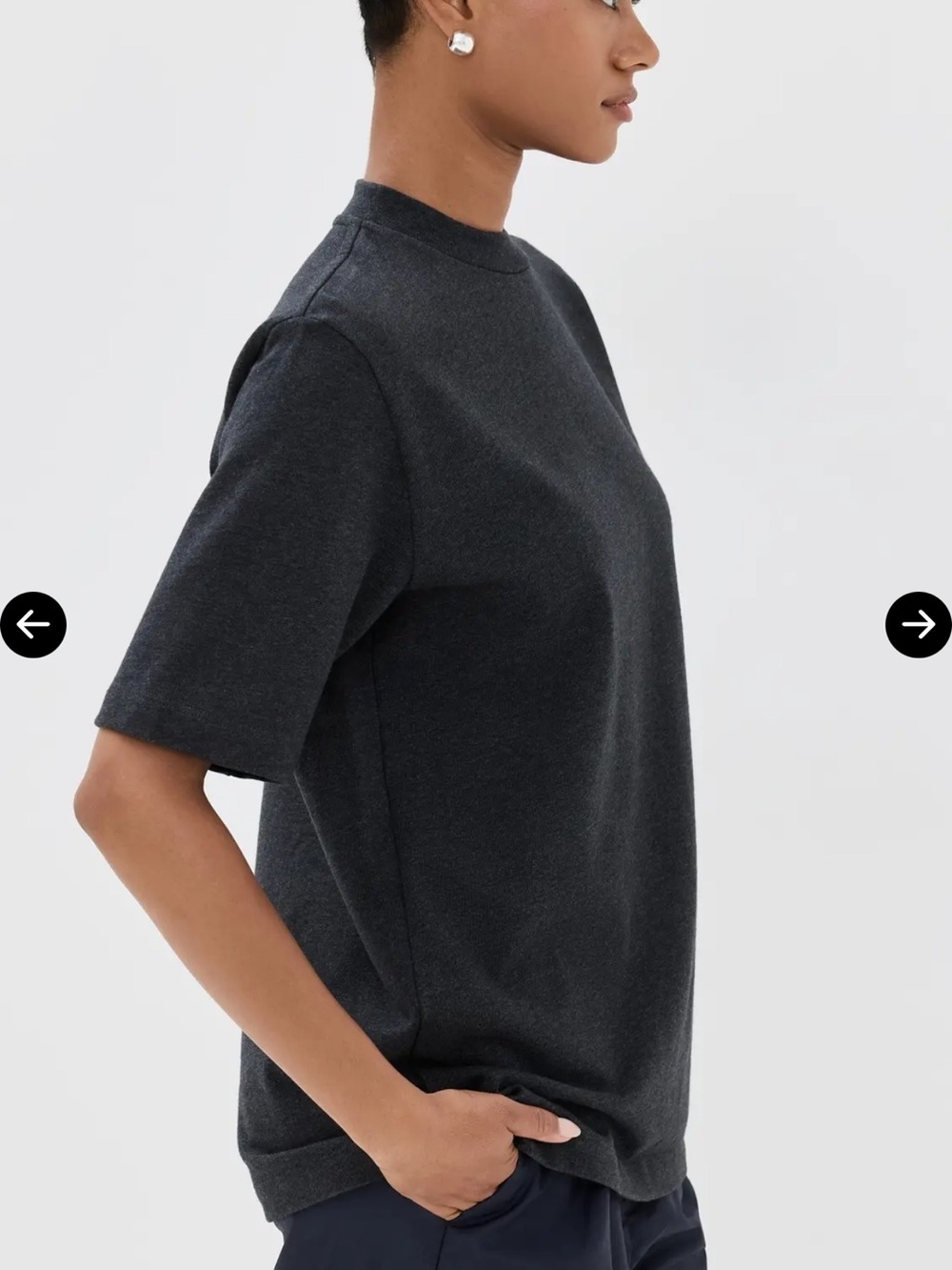 Tibi Charcoal Perfect Tee - Picture 3 of 6